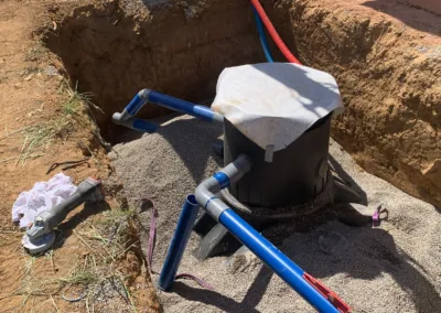 Cuve et réseau PVC de récupération des eaux pluviales à Corneilhan (34490)